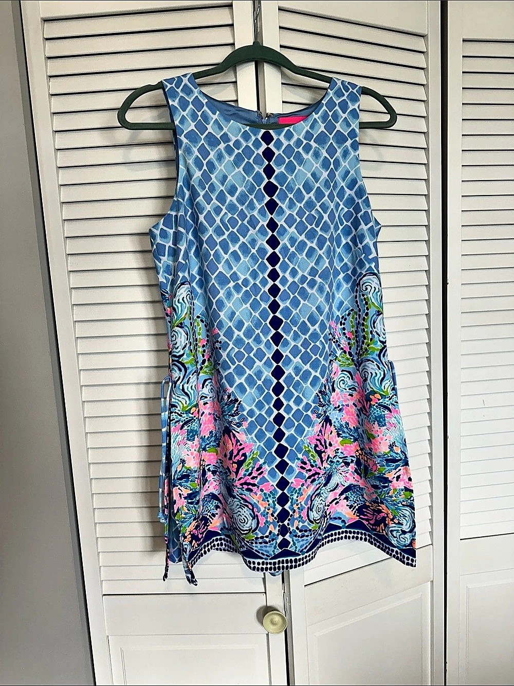 Lilly Pulitzer Women's Geometric Mini Dress in Blue & Pink Like New